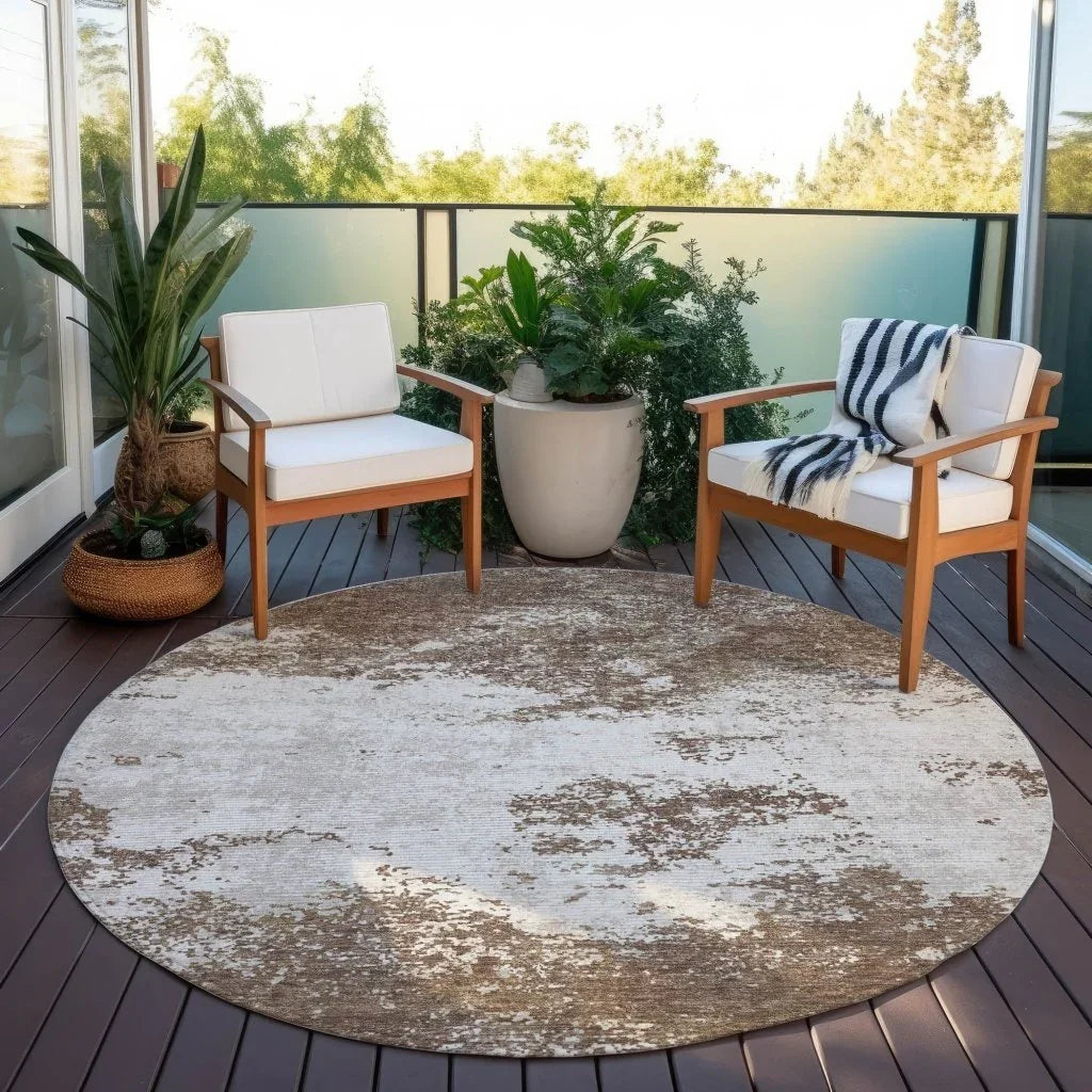 LOOMLAN Rugs Aera Brown Washable Indoor-Outdoor Rug