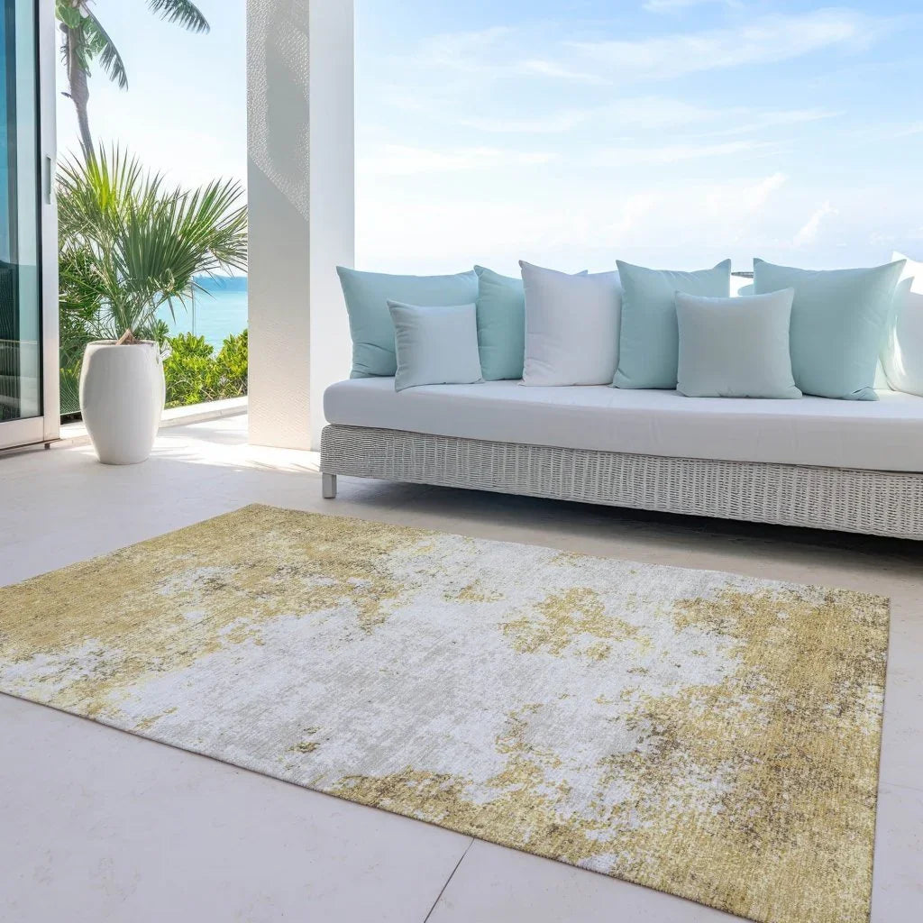 LOOMLAN Rugs Aera Gold Washable Indoor-Outdoor Rug