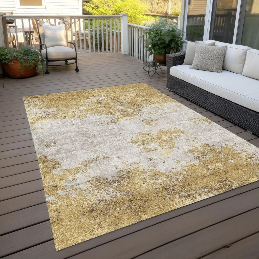 LOOMLAN Rugs Aera Gold Washable Indoor-Outdoor Rug