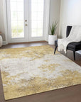 LOOMLAN Rugs Aera Gold Washable Indoor-Outdoor Rug