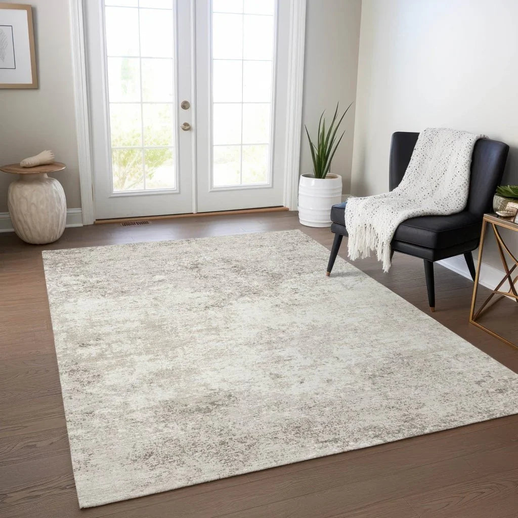 LOOMLAN Rugs Aera Ivory Washable Indoor-Outdoor Rug