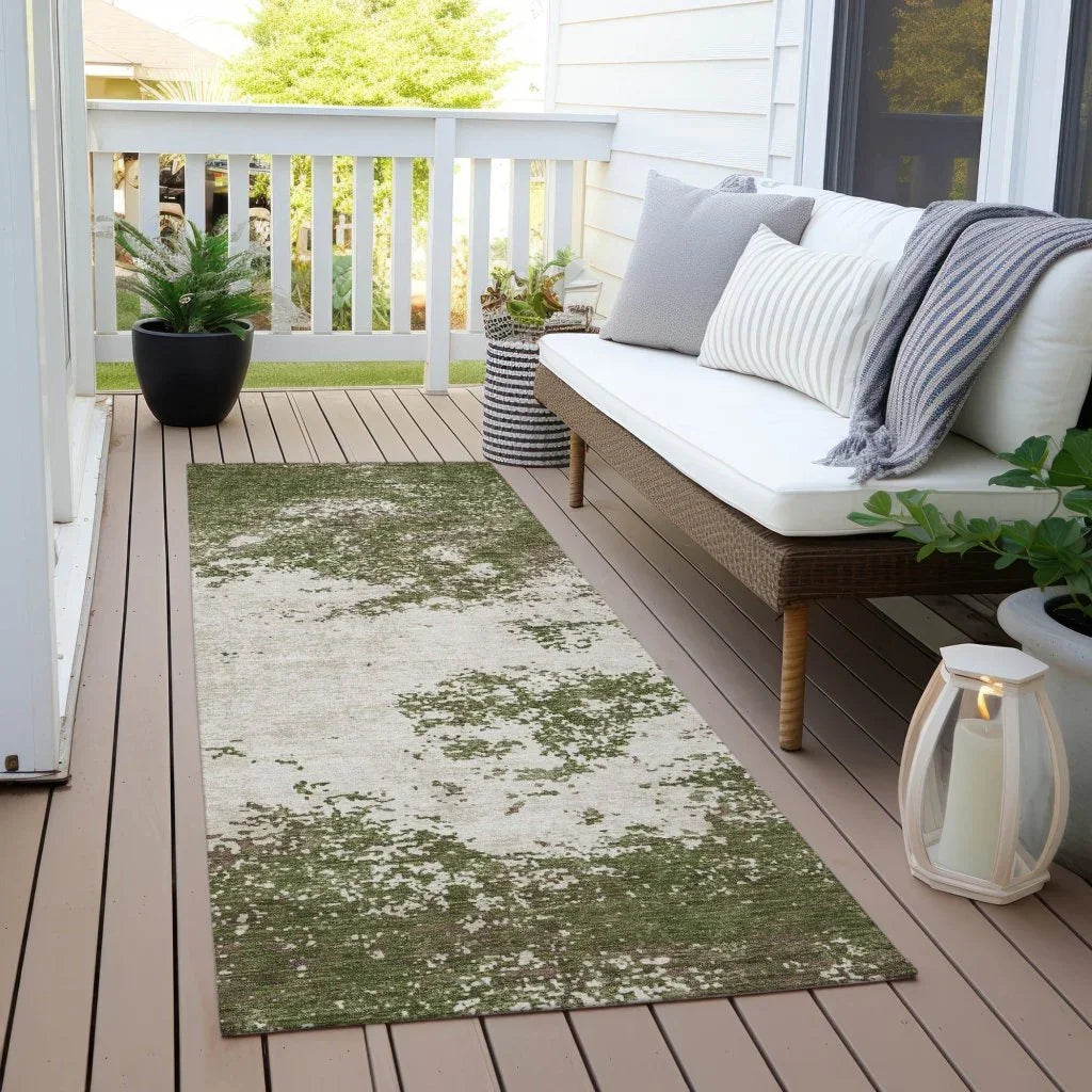LOOMLAN Rugs Aera Olive Washable Indoor-Outdoor Rug