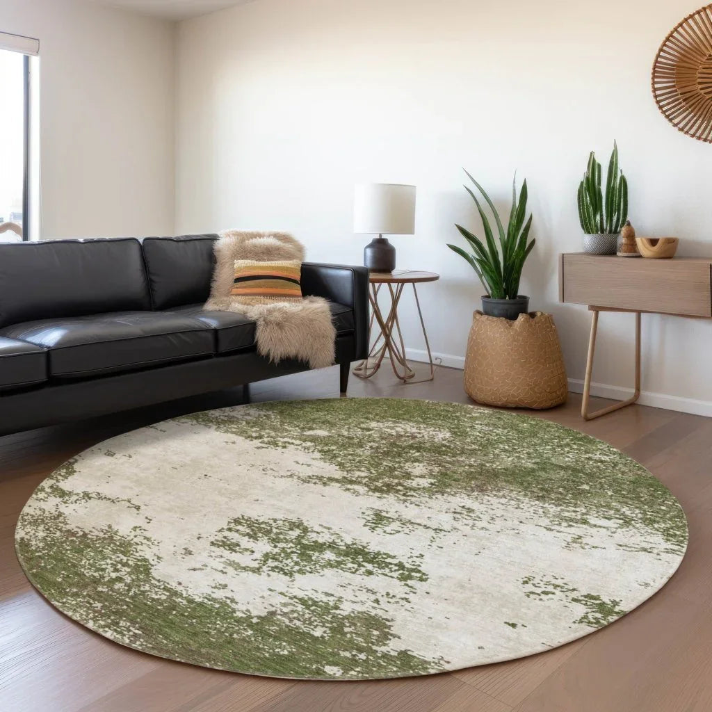 LOOMLAN Rugs Aera Olive Washable Indoor-Outdoor Rug