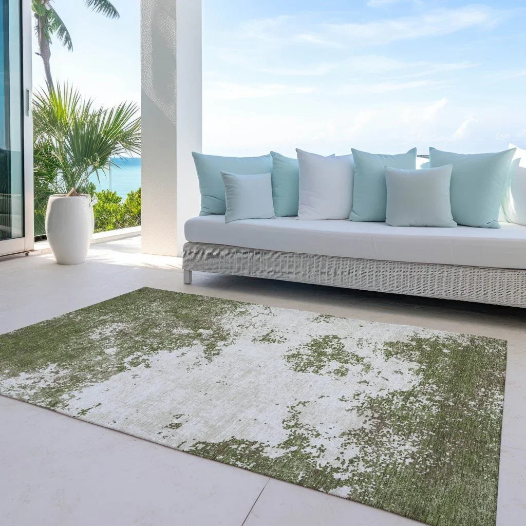 LOOMLAN Rugs Aera Olive Washable Indoor-Outdoor Rug