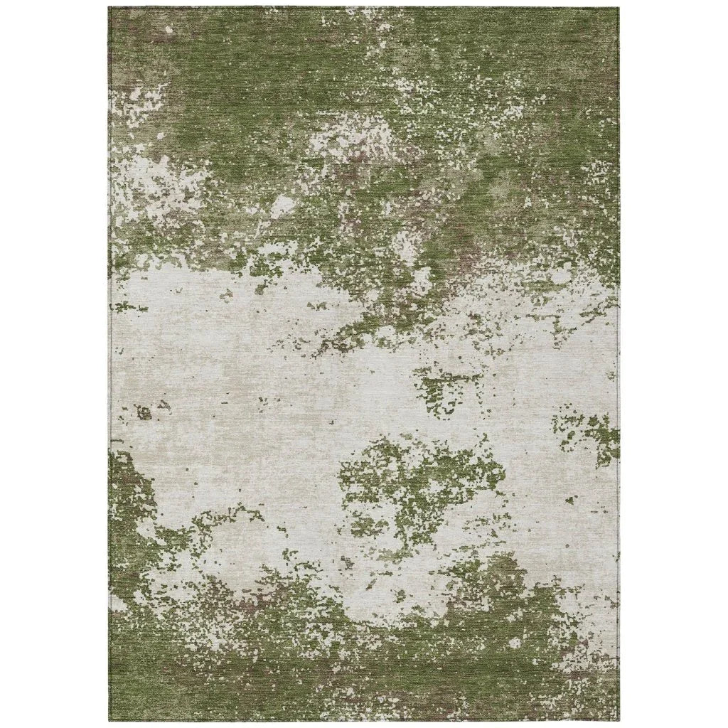 LOOMLAN Rugs Aera Olive Washable Indoor-Outdoor Rug