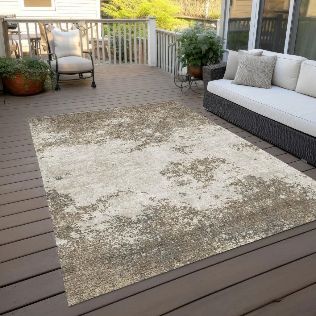 LOOMLAN Rugs Aera Taupe Washable Indoor-Outdoor Rug