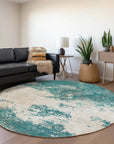 LOOMLAN Rugs Aera Teal Washable Indoor-Outdoor Rug