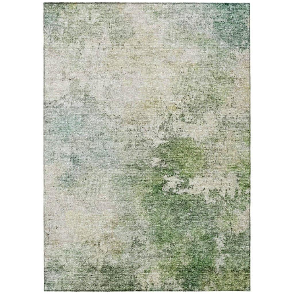 LOOMLAN Rugs Agatha Green Washable Indoor-Outdoor Rug