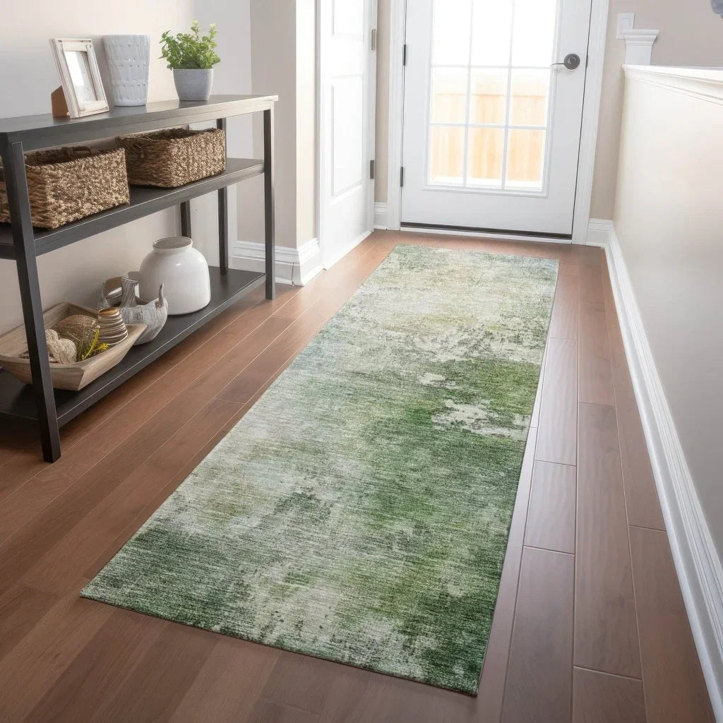 LOOMLAN Rugs Agatha Green Washable Indoor-Outdoor Rug