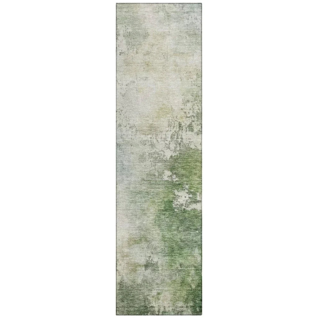 LOOMLAN Rugs Agatha Green Washable Indoor-Outdoor Rug