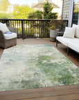 LOOMLAN Rugs Agatha Green Washable Indoor-Outdoor Rug