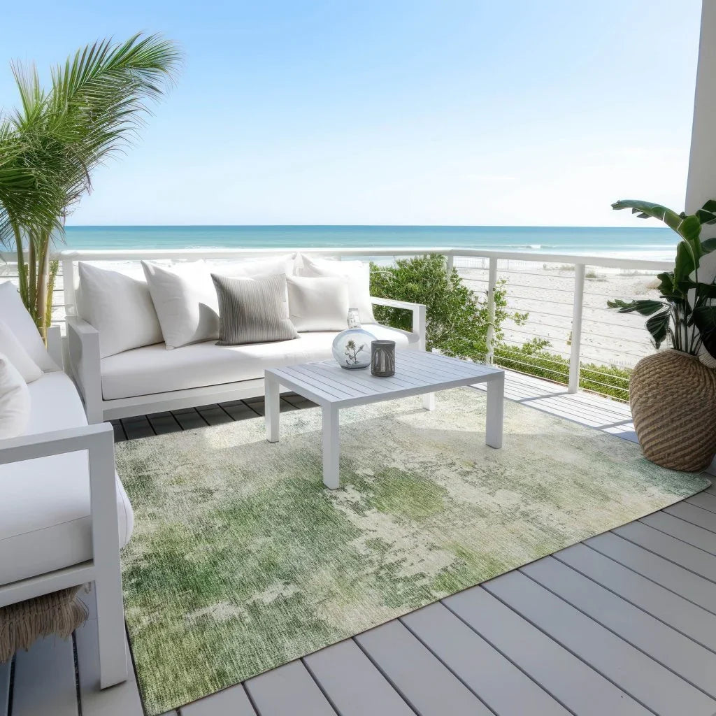 LOOMLAN Rugs Agatha Green Washable Indoor-Outdoor Rug
