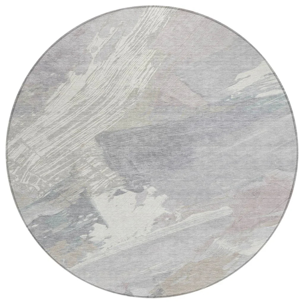 LOOMLAN Rugs Ahmira Ivory Washable Indoor-Outdoor Rug