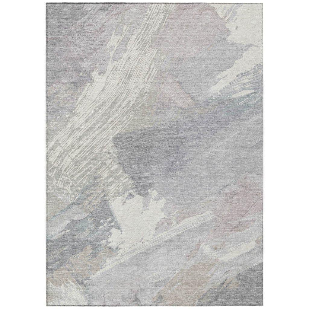 LOOMLAN Rugs Ahmira Ivory Washable Indoor-Outdoor Rug