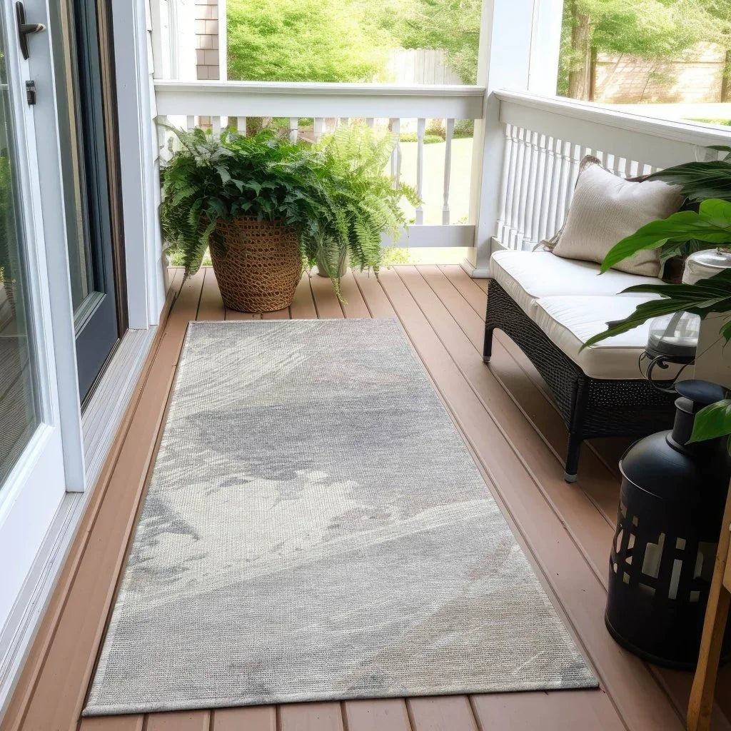 LOOMLAN Rugs Ahmira Ivory Washable Indoor-Outdoor Rug