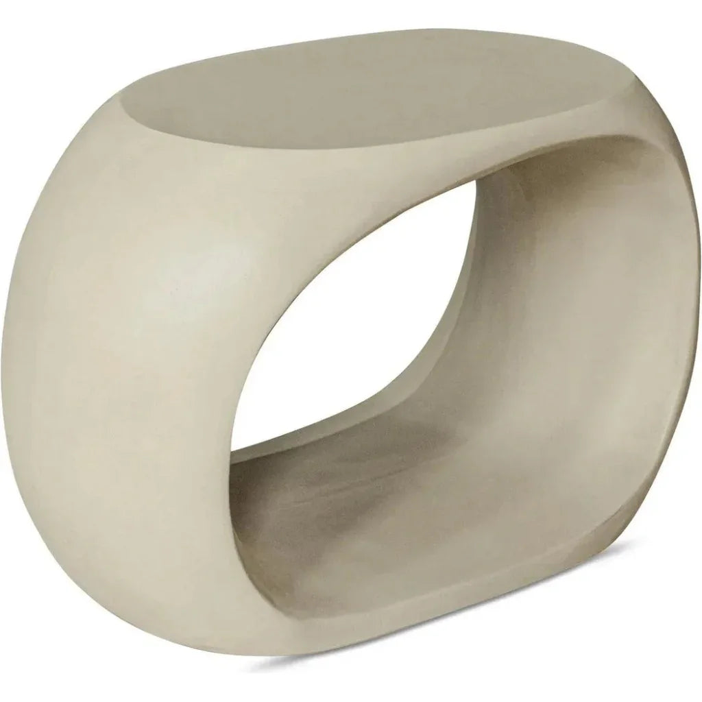 Albers Concrete Off - White Outdoor Stool - LOOMLAN - Garden Stools