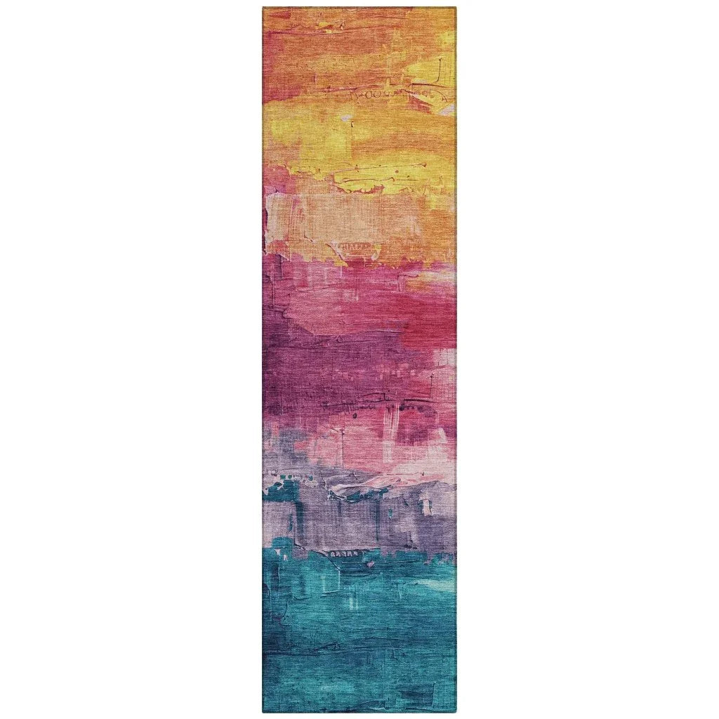LOOMLAN Rugs Alderra Red Washable Indoor-Outdoor Rug