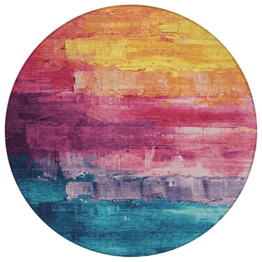 LOOMLAN Rugs Alderra Red Washable Indoor-Outdoor Rug
