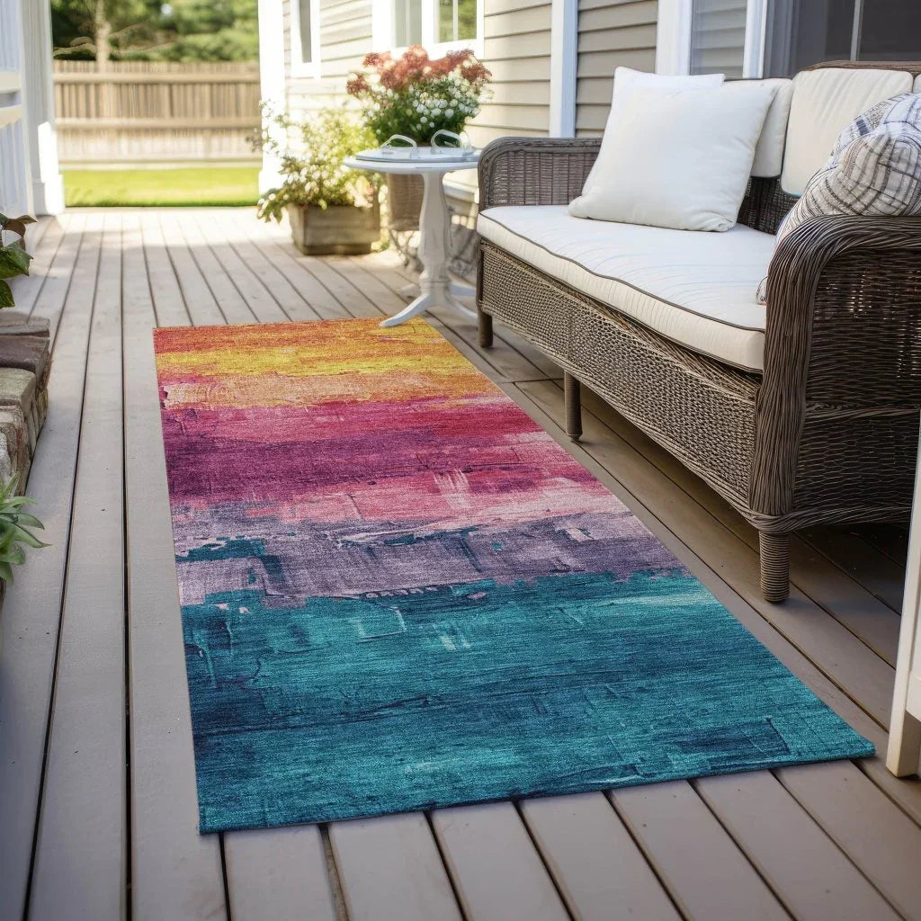 LOOMLAN Rugs Alderra Red Washable Indoor-Outdoor Rug