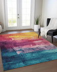 LOOMLAN Rugs Alderra Red Washable Indoor-Outdoor Rug