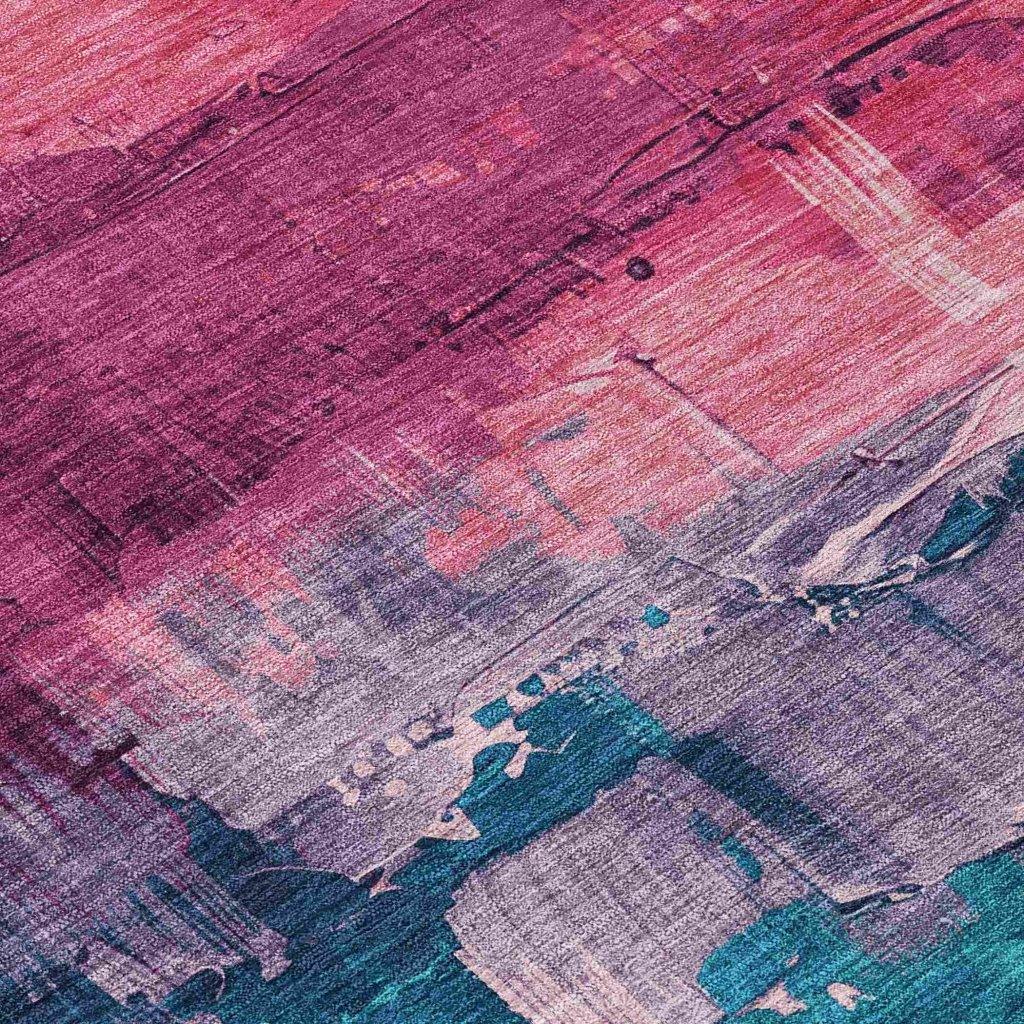 LOOMLAN Rugs Alderra Red Washable Indoor-Outdoor Rug