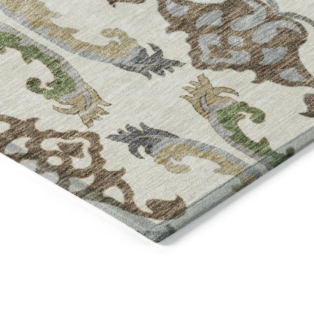 LOOMLAN Rugs Alfreda Ivory Washable Indoor-Outdoor Rug