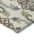 LOOMLAN Rugs Alfreda Ivory Washable Indoor-Outdoor Rug