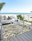LOOMLAN Rugs Alfreda Ivory Washable Indoor-Outdoor Rug