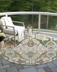 LOOMLAN Rugs Alfreda Ivory Washable Indoor-Outdoor Rug