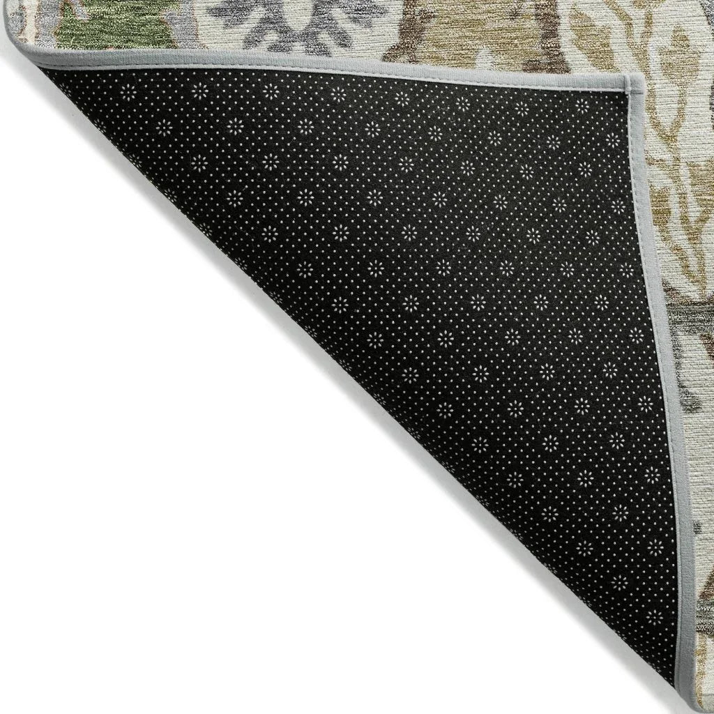 LOOMLAN Rugs Alfreda Ivory Washable Indoor-Outdoor Rug
