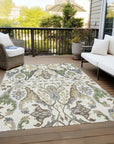 LOOMLAN Rugs Alfreda Ivory Washable Indoor-Outdoor Rug