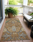 LOOMLAN Rugs Alfreda Orange Washable Indoor-Outdoor Rug
