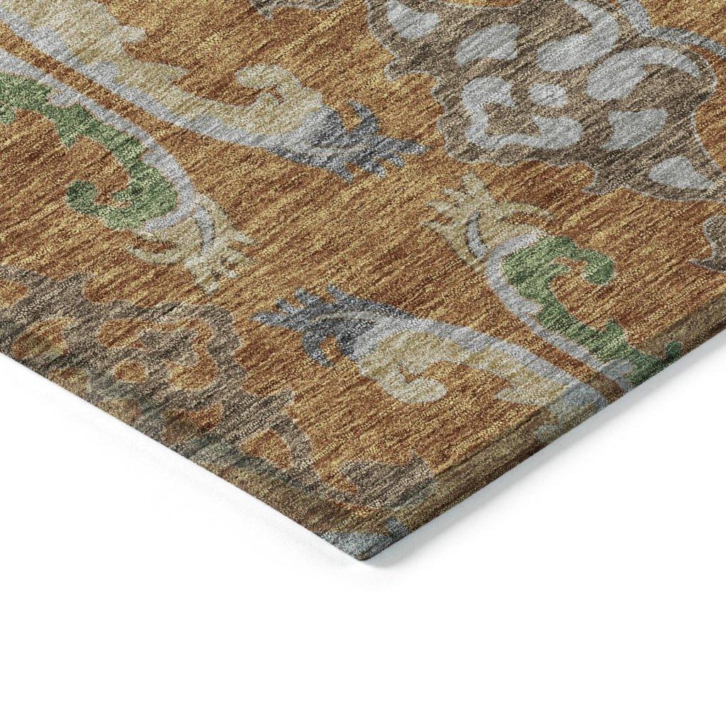 LOOMLAN Rugs Alfreda Orange Washable Indoor-Outdoor Rug