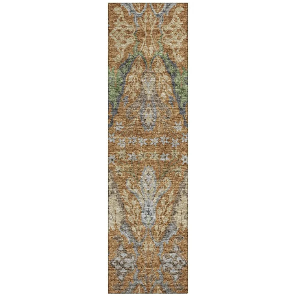 LOOMLAN Rugs Alfreda Orange Washable Indoor-Outdoor Rug