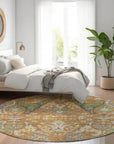 LOOMLAN Rugs Alfreda Orange Washable Indoor-Outdoor Rug