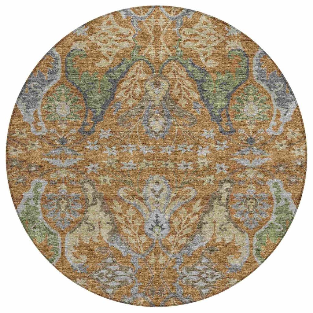 LOOMLAN Rugs Alfreda Orange Washable Indoor-Outdoor Rug