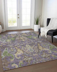 LOOMLAN Rugs Alfreda Purple Washable Indoor-Outdoor Rug