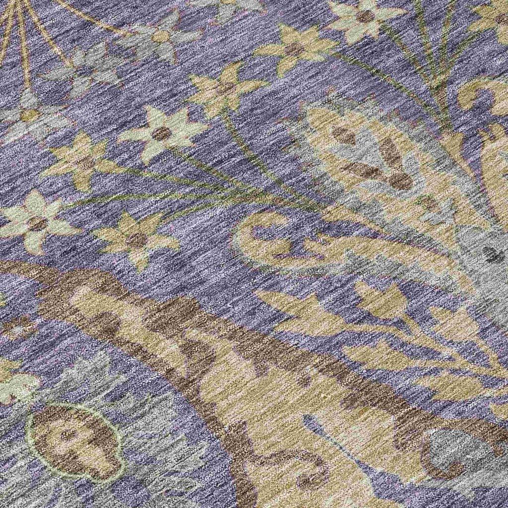 LOOMLAN Rugs Alfreda Purple Washable Indoor-Outdoor Rug