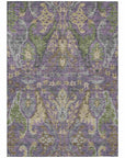 LOOMLAN Rugs Alfreda Purple Washable Indoor-Outdoor Rug