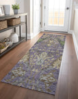 LOOMLAN Rugs Alfreda Purple Washable Indoor-Outdoor Rug