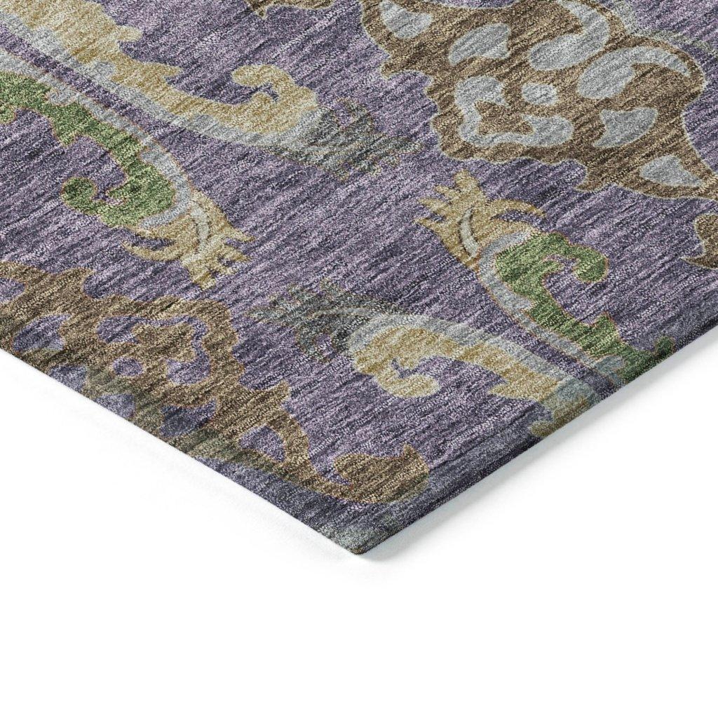 LOOMLAN Rugs Alfreda Purple Washable Indoor-Outdoor Rug