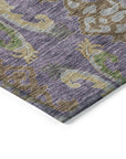 LOOMLAN Rugs Alfreda Purple Washable Indoor-Outdoor Rug