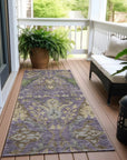 LOOMLAN Rugs Alfreda Purple Washable Indoor-Outdoor Rug