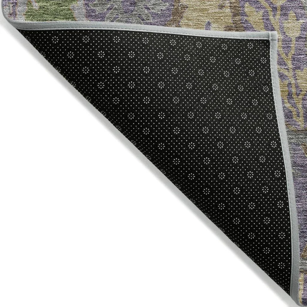 LOOMLAN Rugs Alfreda Purple Washable Indoor-Outdoor Rug