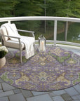 LOOMLAN Rugs Alfreda Purple Washable Indoor-Outdoor Rug