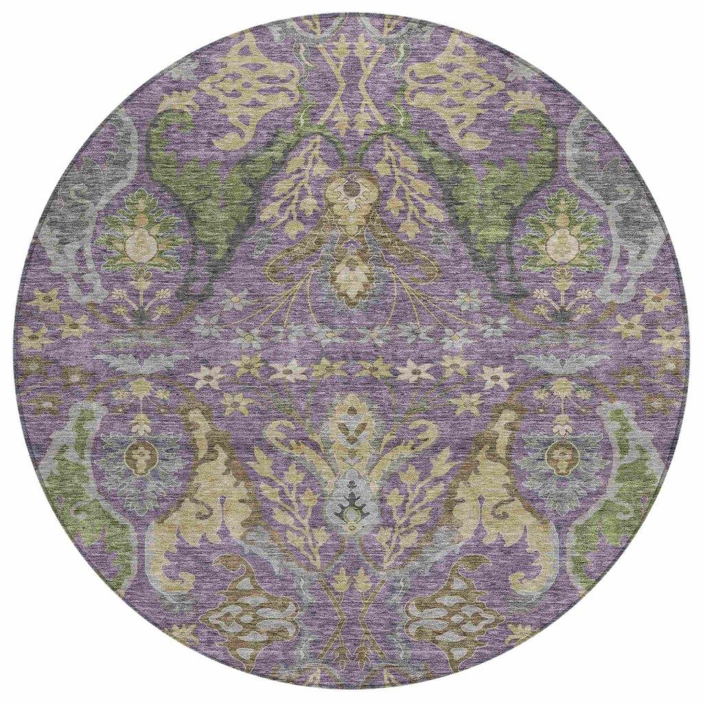 LOOMLAN Rugs Alfreda Purple Washable Indoor-Outdoor Rug