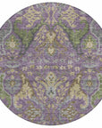 LOOMLAN Rugs Alfreda Purple Washable Indoor-Outdoor Rug