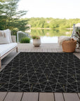 LOOMLAN Rugs Alina Black Washable Indoor-Outdoor Rug