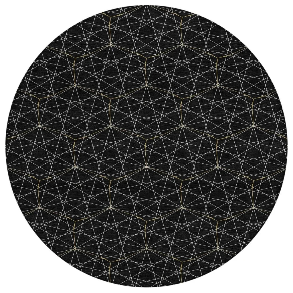 LOOMLAN Rugs Alina Black Washable Indoor-Outdoor Rug