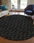 LOOMLAN Rugs Alina Black Washable Indoor-Outdoor Rug